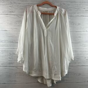 C'isa White Oversized Loose Fit Blouse Size L